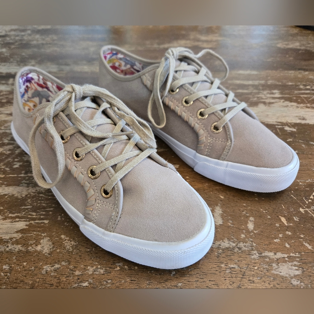 Jack Rogers Tan Sneakers Suede With Low-Top Design